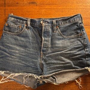 Levi's Dark Blue Denim Cutoff Shorts